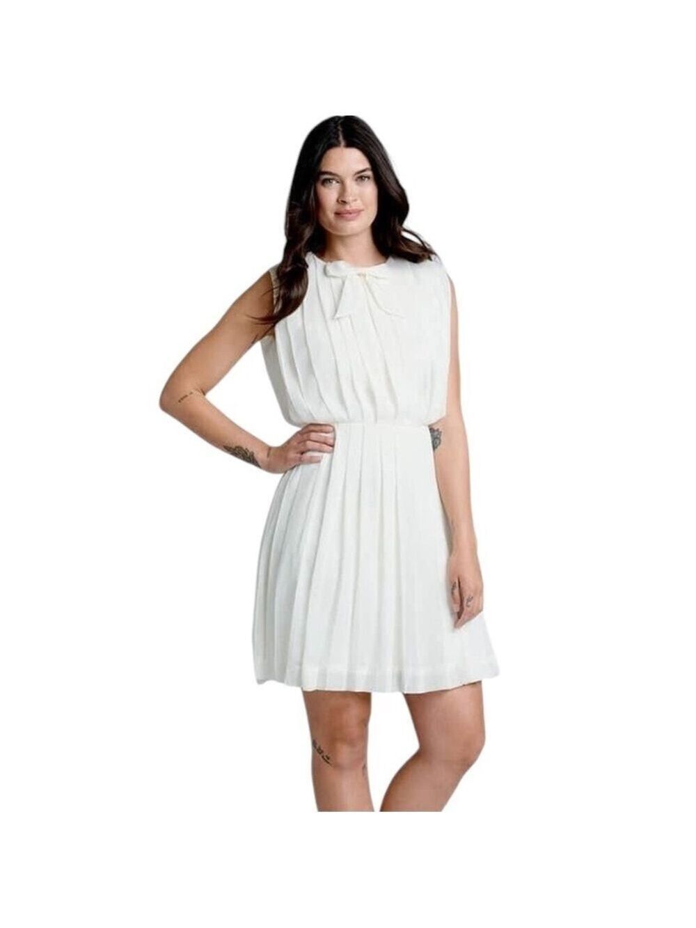 Modcloth The Pleat-est Things Ivory Dress NWT Size M